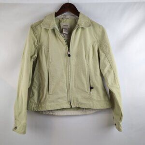 Vintage L.L. Bean Women's Light Green Denim Jacket Zipped Pockets, Small